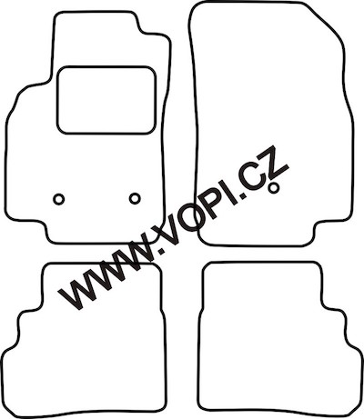 Přesné gumové koberce béžové / šedé Opel Karl 2015 ->
